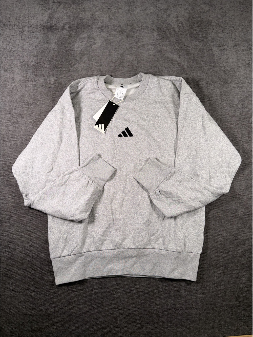 Adidas Gray Crewneck Sweatshirt with Black Logo, Size M